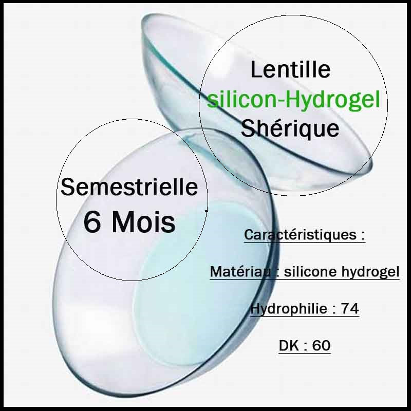 LENTILLE SILICONE-HYDROGEL SEMESTRIELLE ( 6 MOIS )